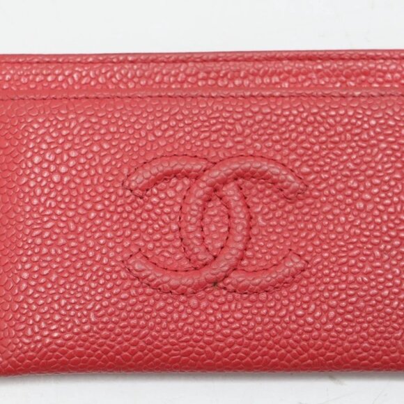 Chanel Caviar Timeless CC Card Holder Red - Picture 1 of 15